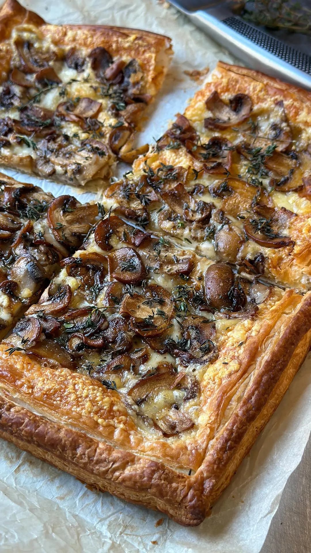 Puff Pastry Mushroom Gruyere Tart