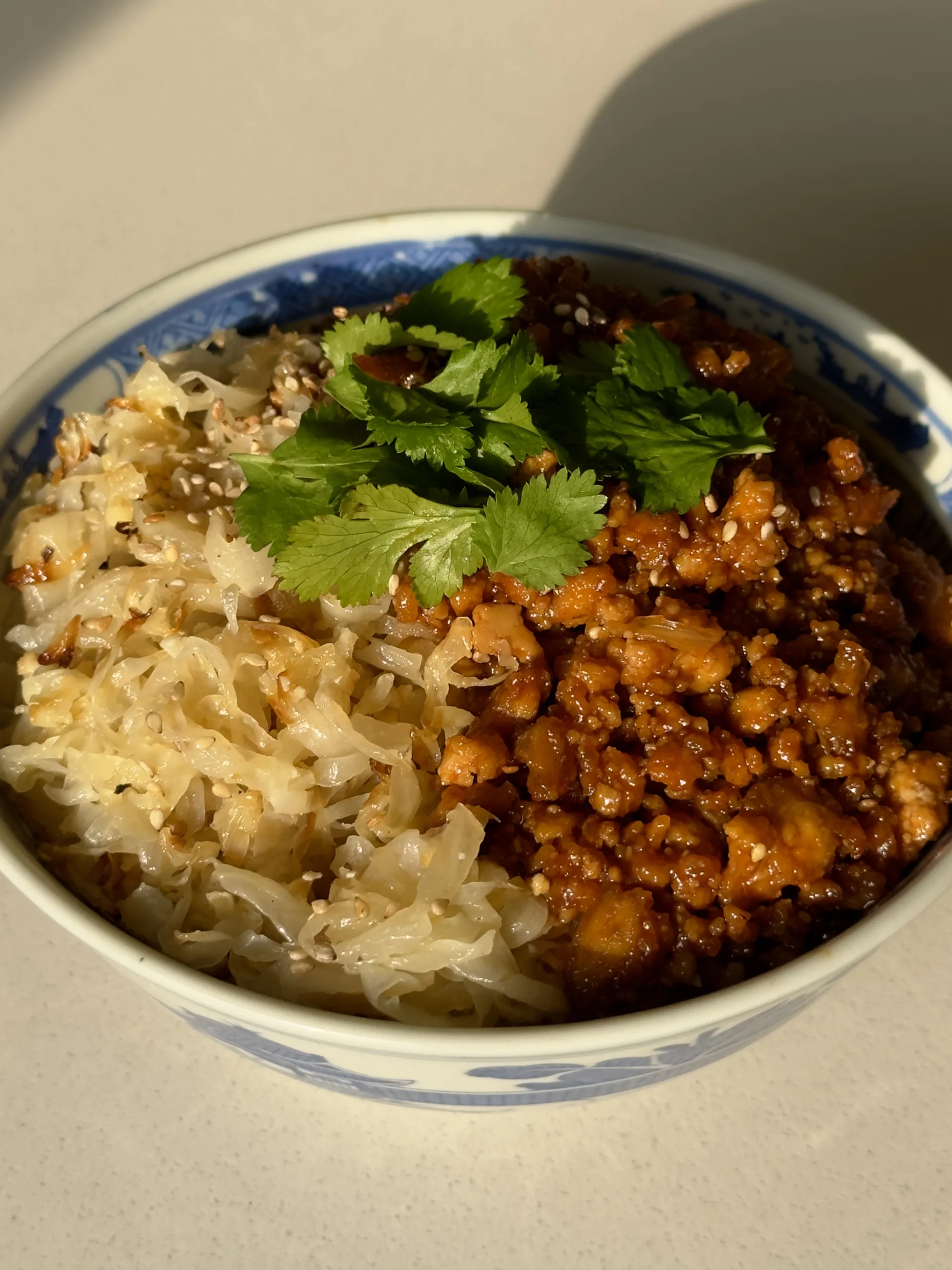Sweet & Spicy Tofu Cabbage Bowl