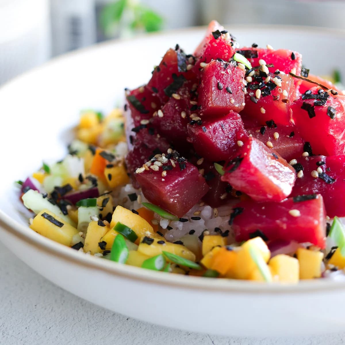 The Best Healthy Tuna Poke Bowl (30 minute recipe)