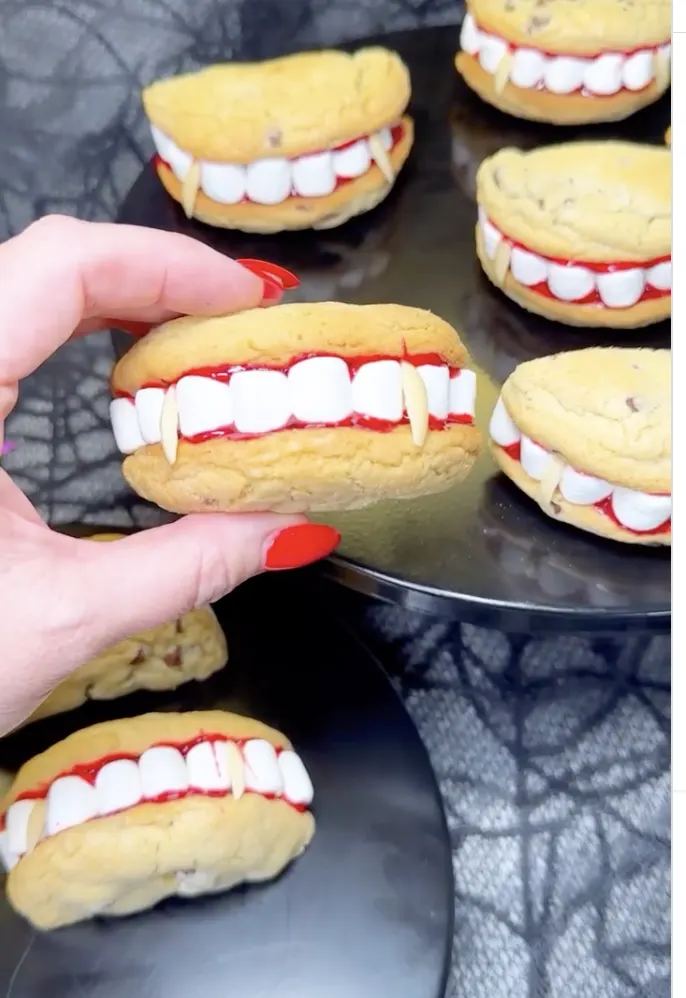 Spooky Vampire Teeth Cookies