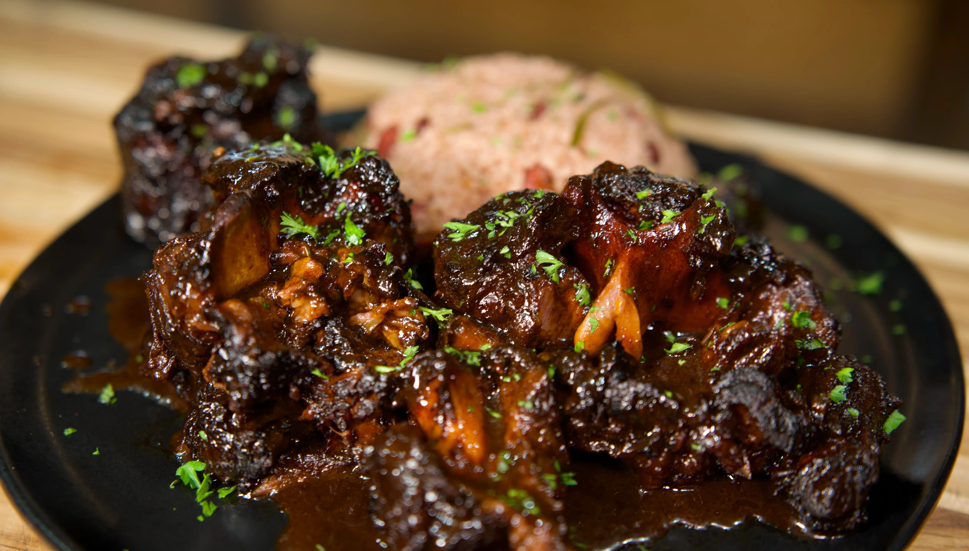 Jamaican Inspired Oxtail with Rice and Peas