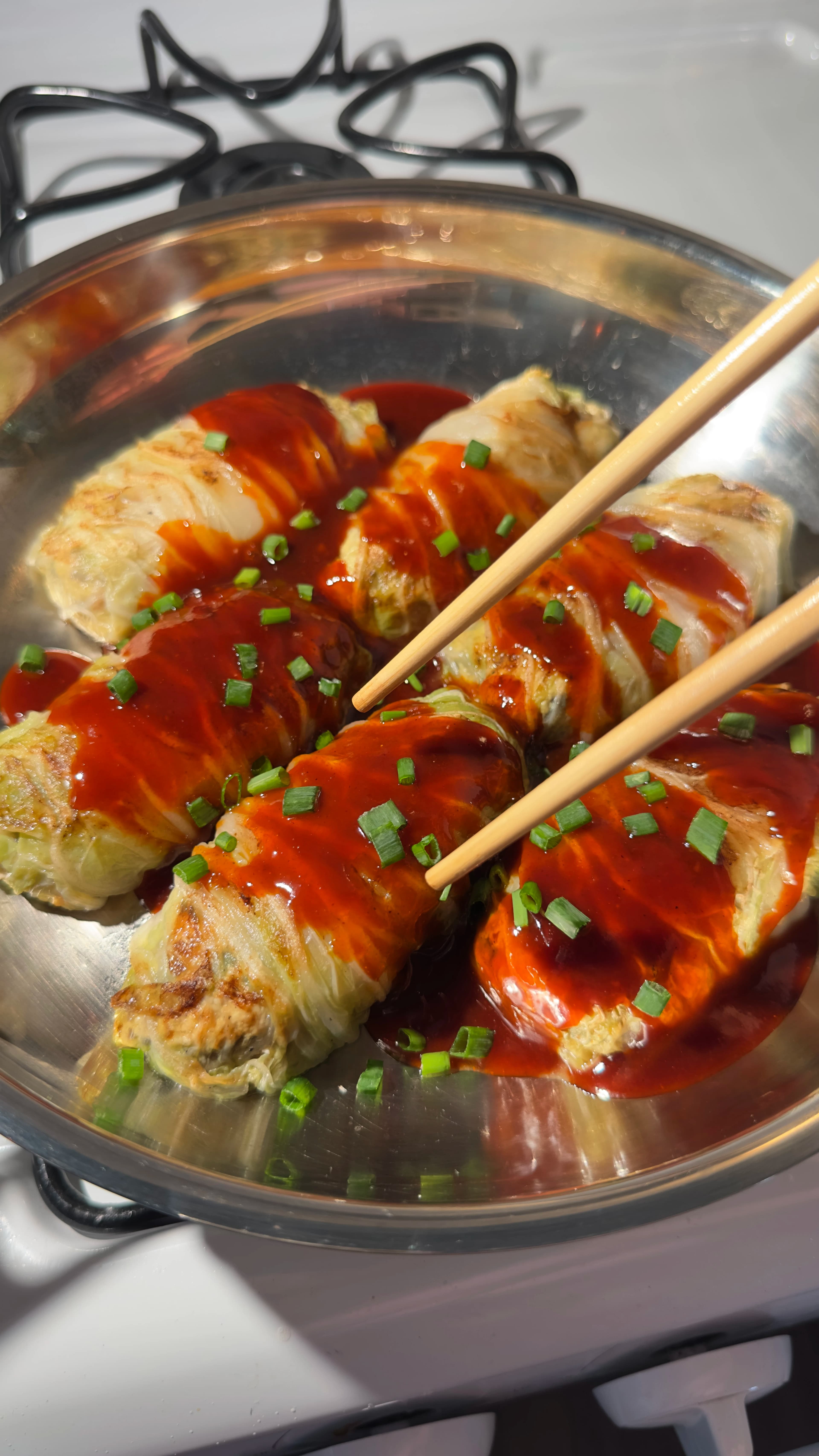 Gochujang Glazed Napa Cabbage Rolls 