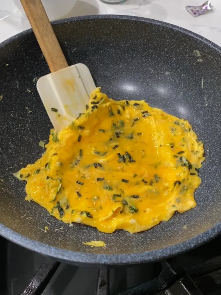 Cheesy Furikake Scrambled Eggs