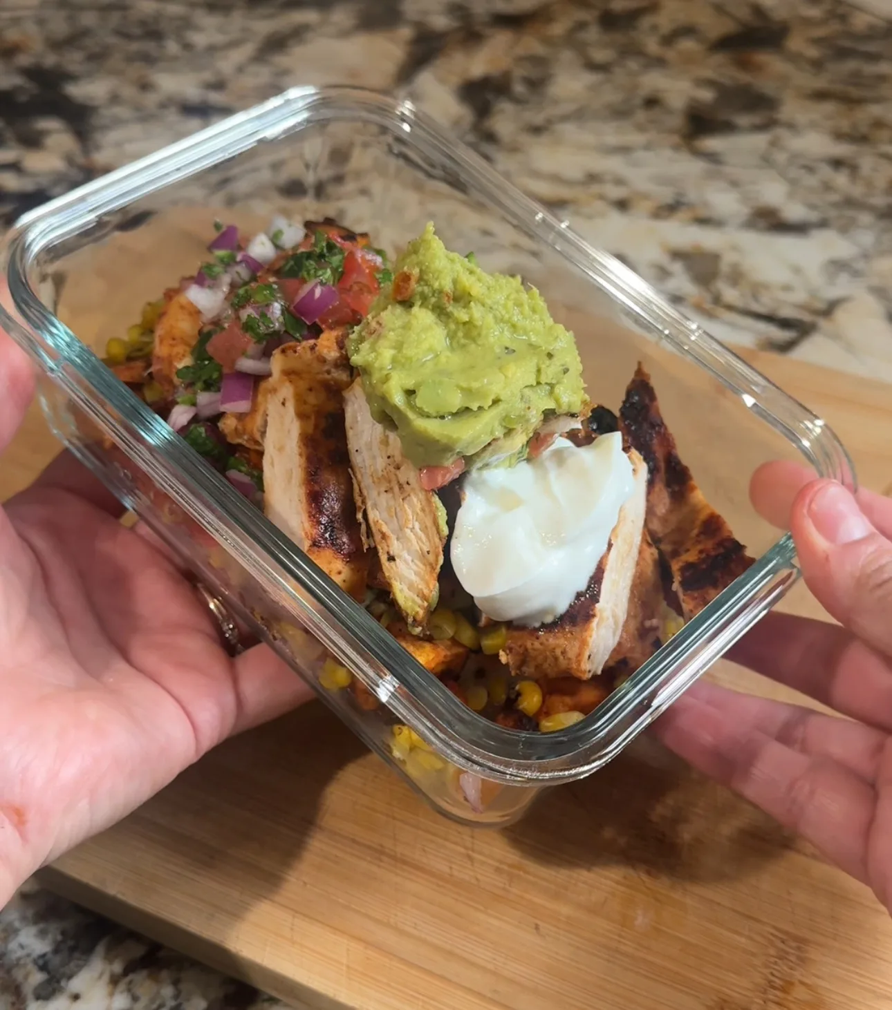 Hot honey chicken sweet potato bowl 
