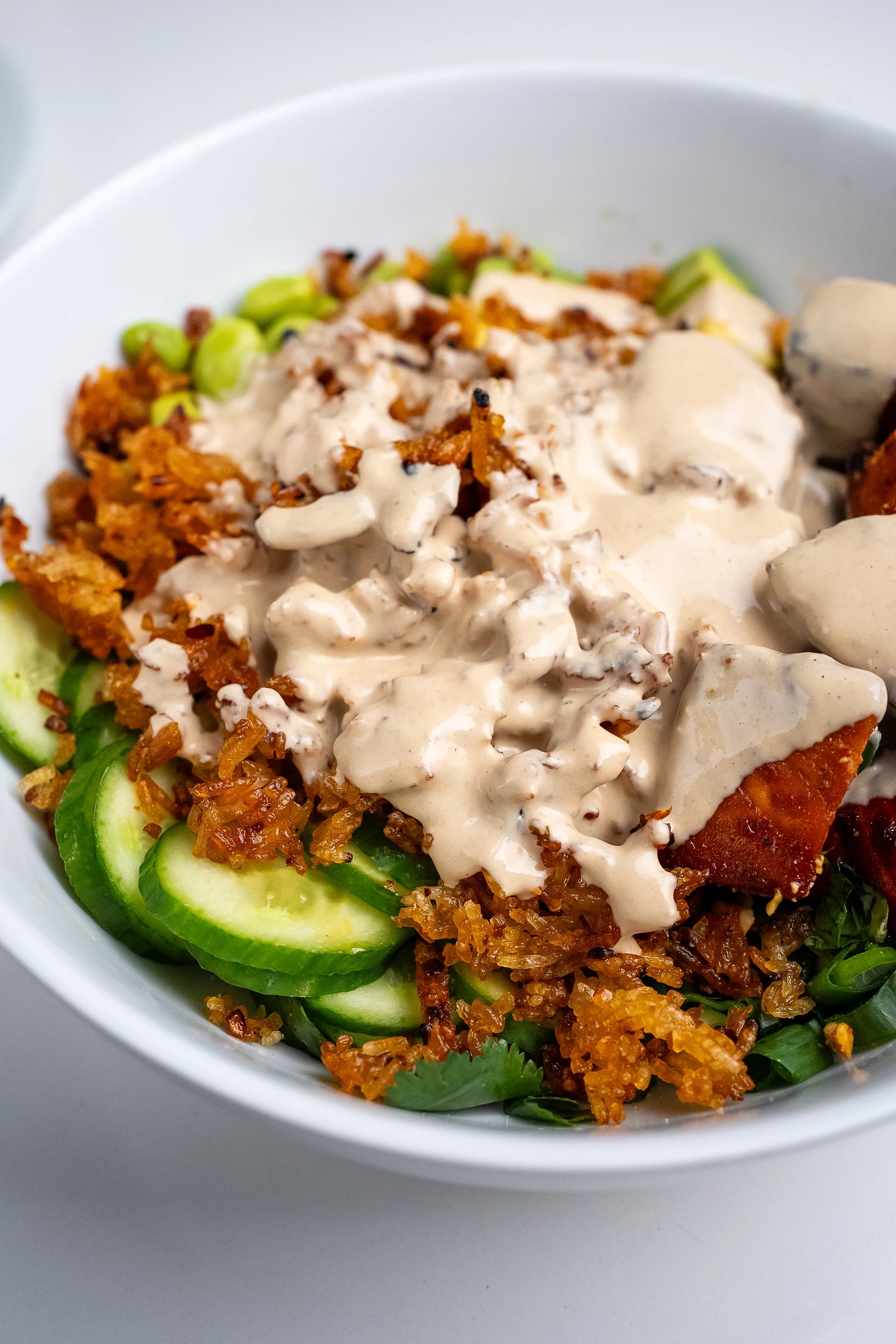 Crispy Rice Salad with Gochujang Salmon & Sesame Dressing