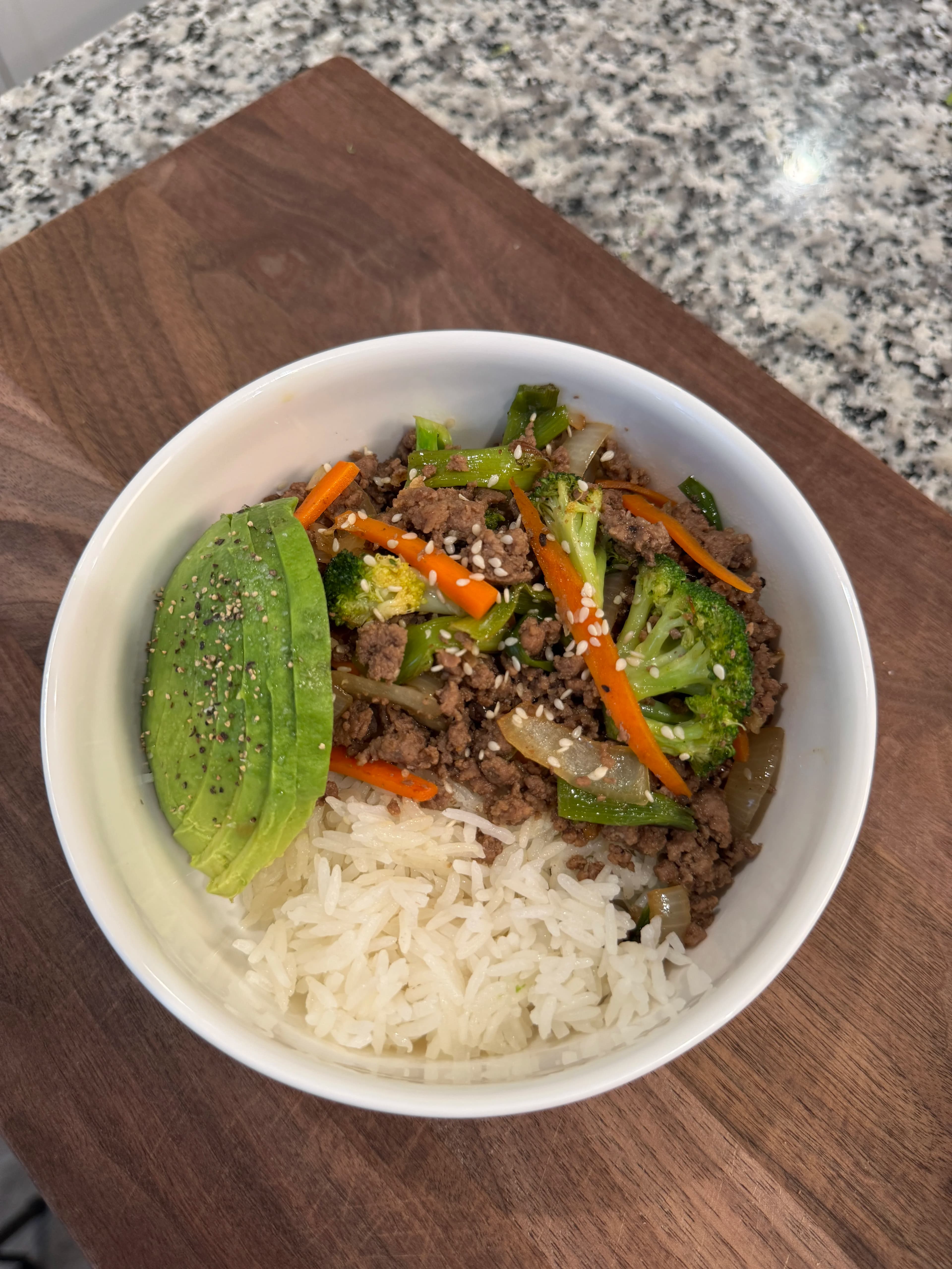 Ground Beef & Veggies Stir Fry 