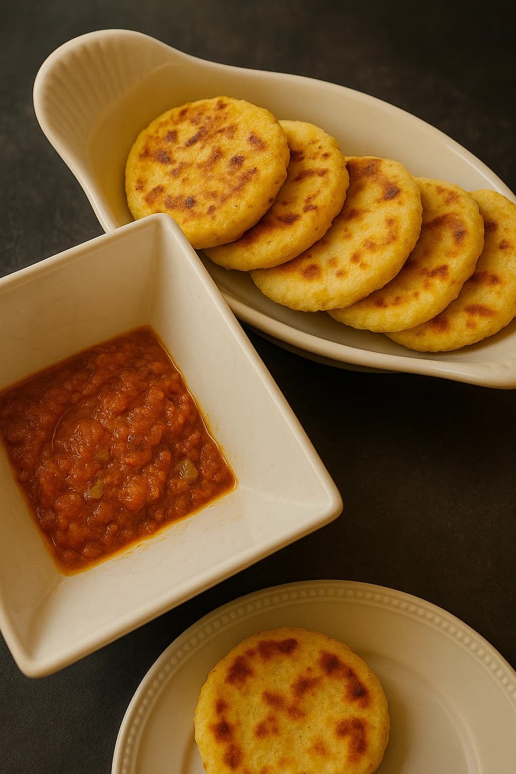 Colombian Arepas with Cheese and Hogao