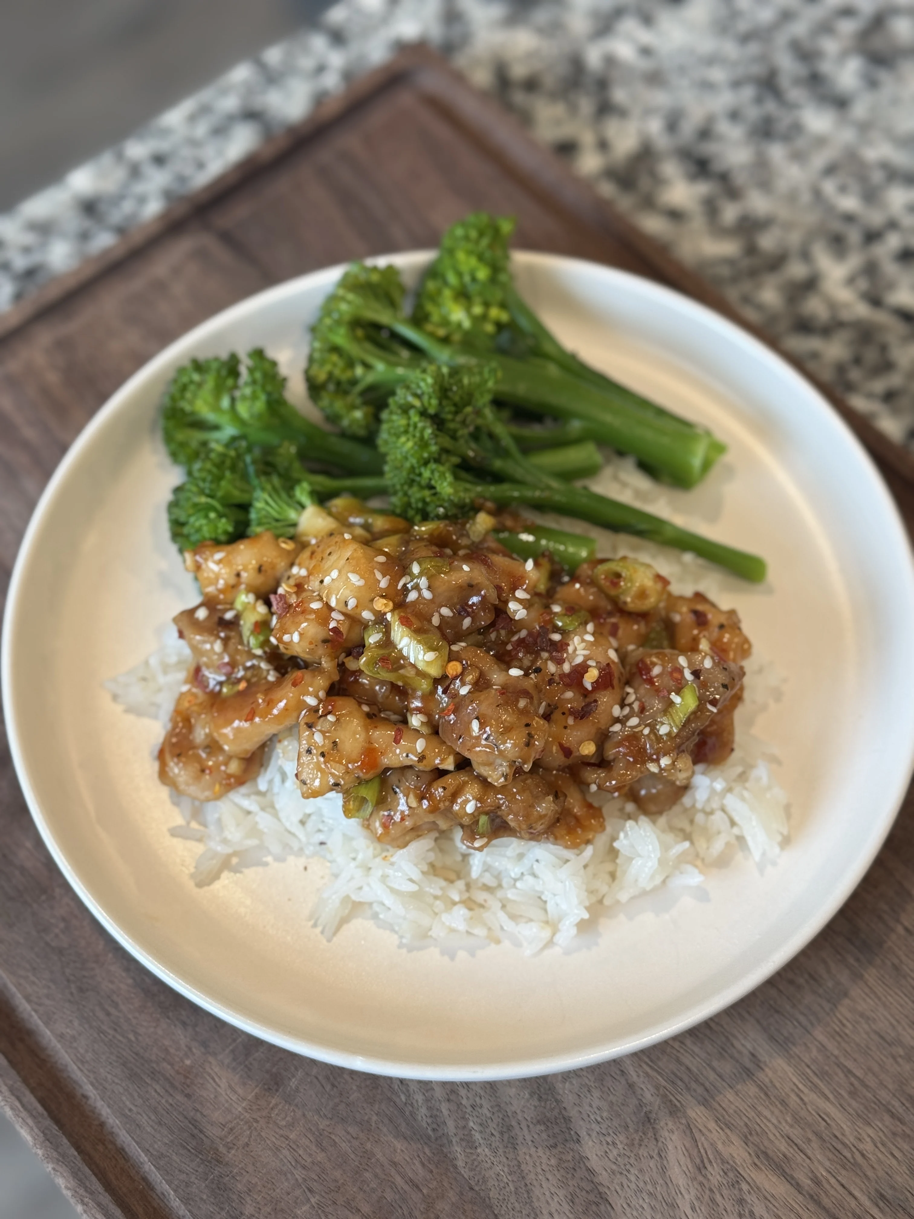Sweet Chili Chicken Over Rice 