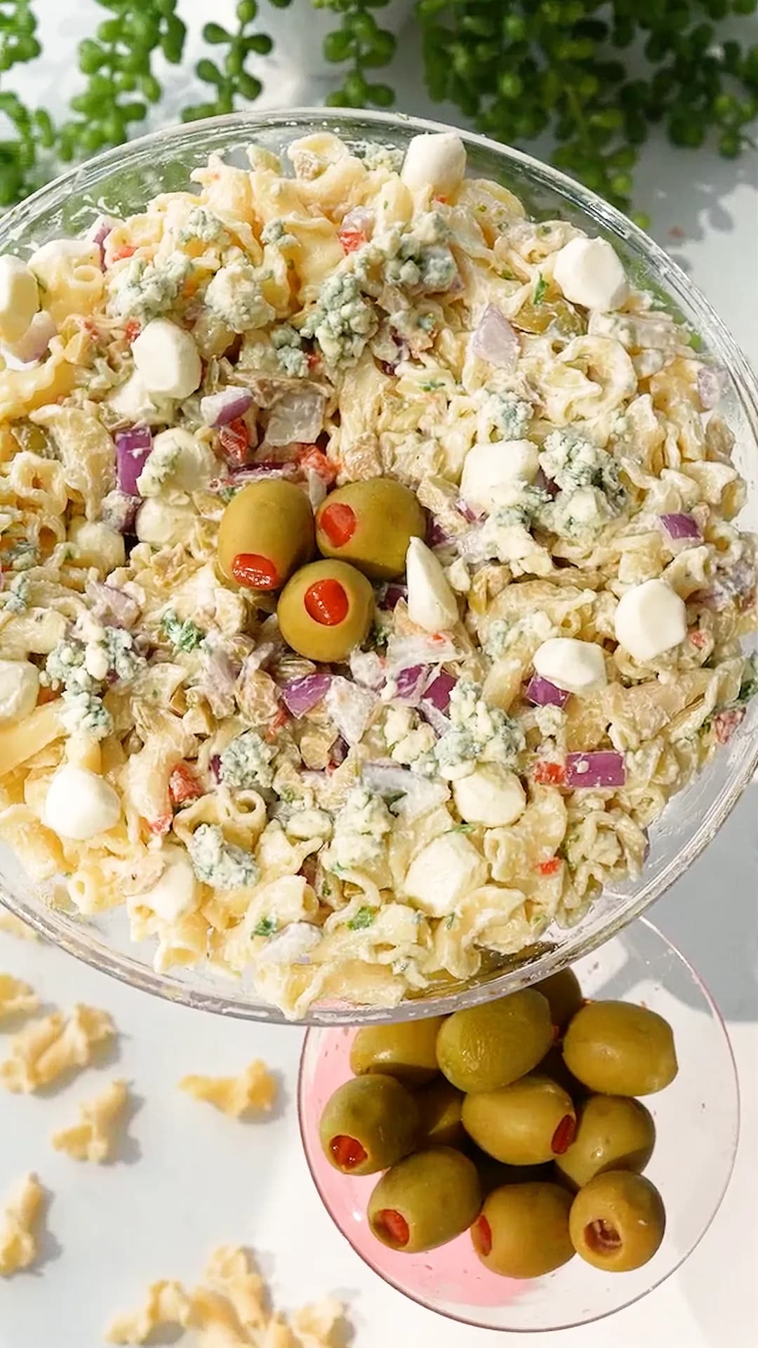 Blue Cheese Olive Dirty Martini Pasta Salad