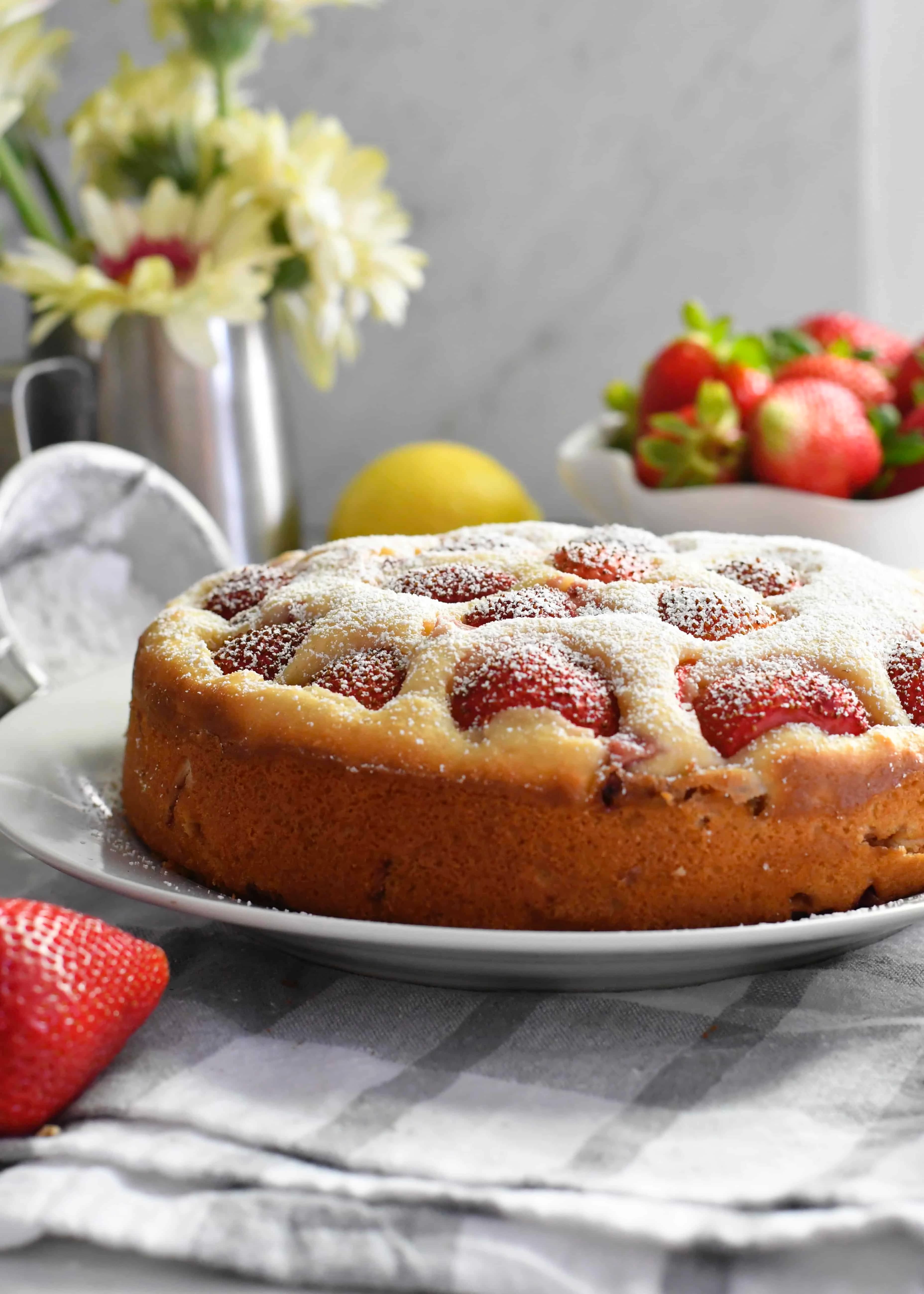 Soft Strawberry Ricotta Cake