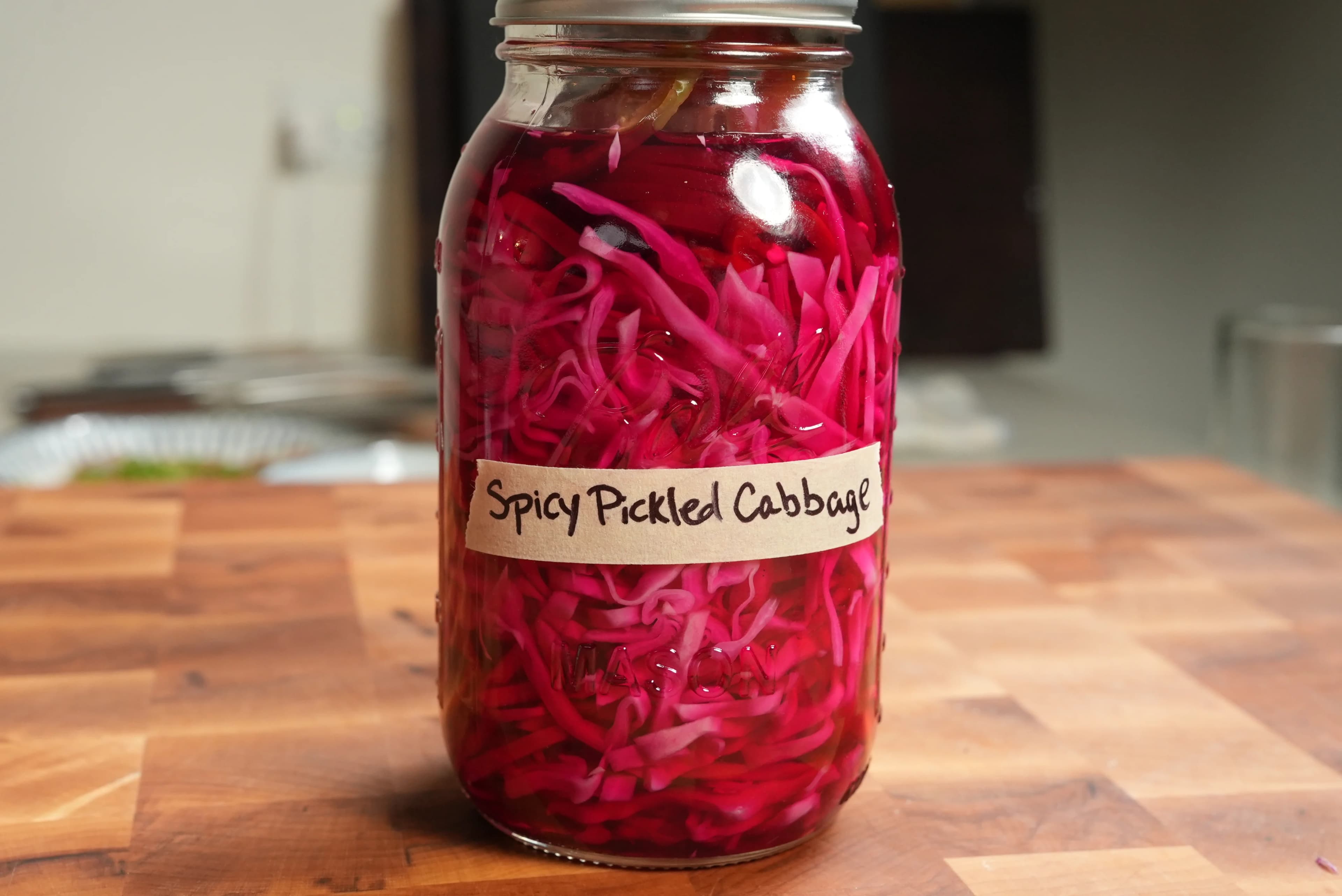 Spicy Pickled Red Cabbage