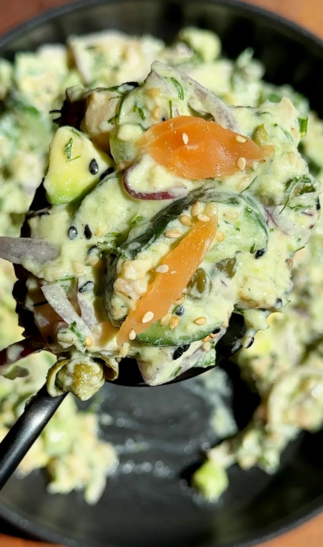 Creamy Cucumber and Smoked Salmon Salad