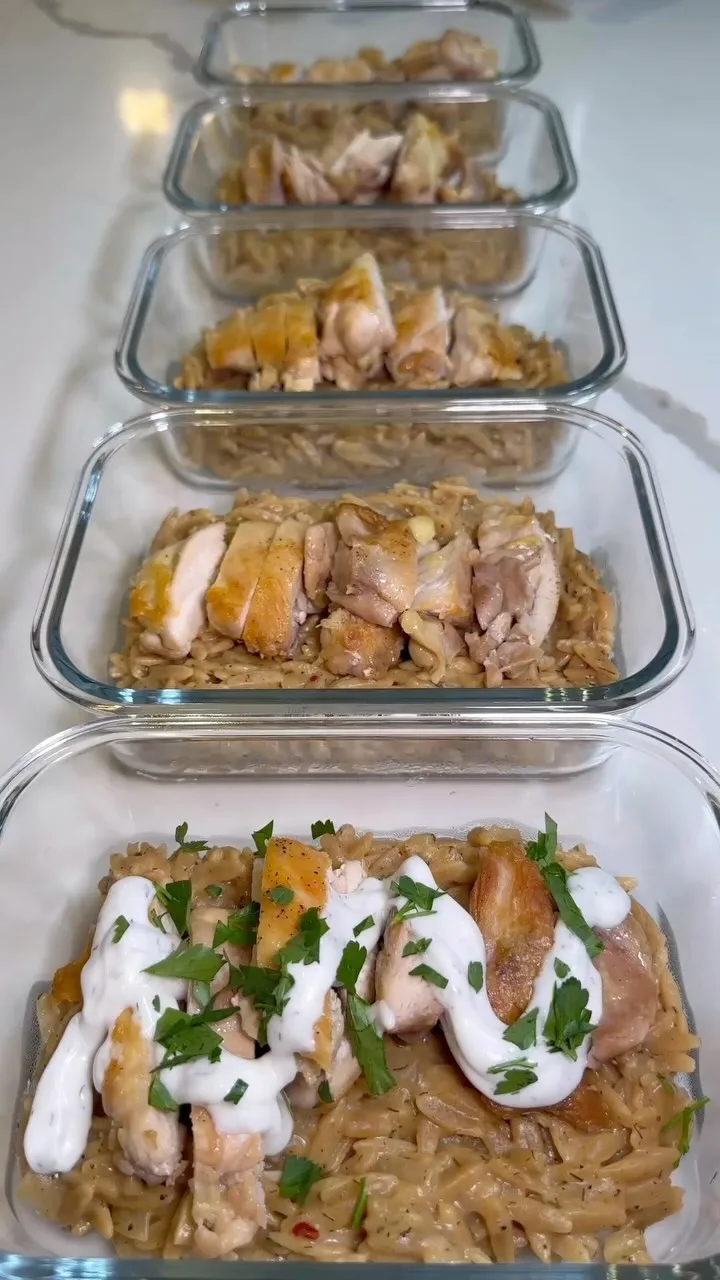 Chicken and Orzo Pasta Meal Prep