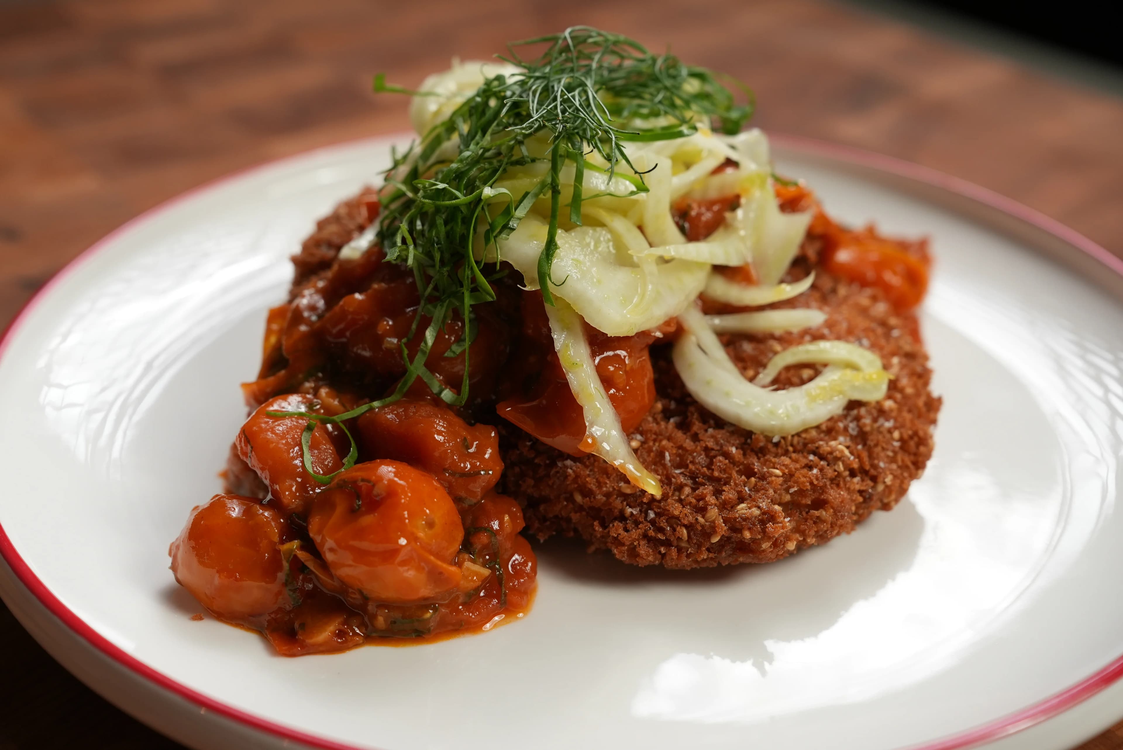 Crispy Cod with Cherry Tomatoes and Lemony Fennel