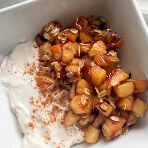 Leaky Gut:  Gut-Healing Breakfast Bowl with Stewed Apples, Coconut Yogurt & Collagen