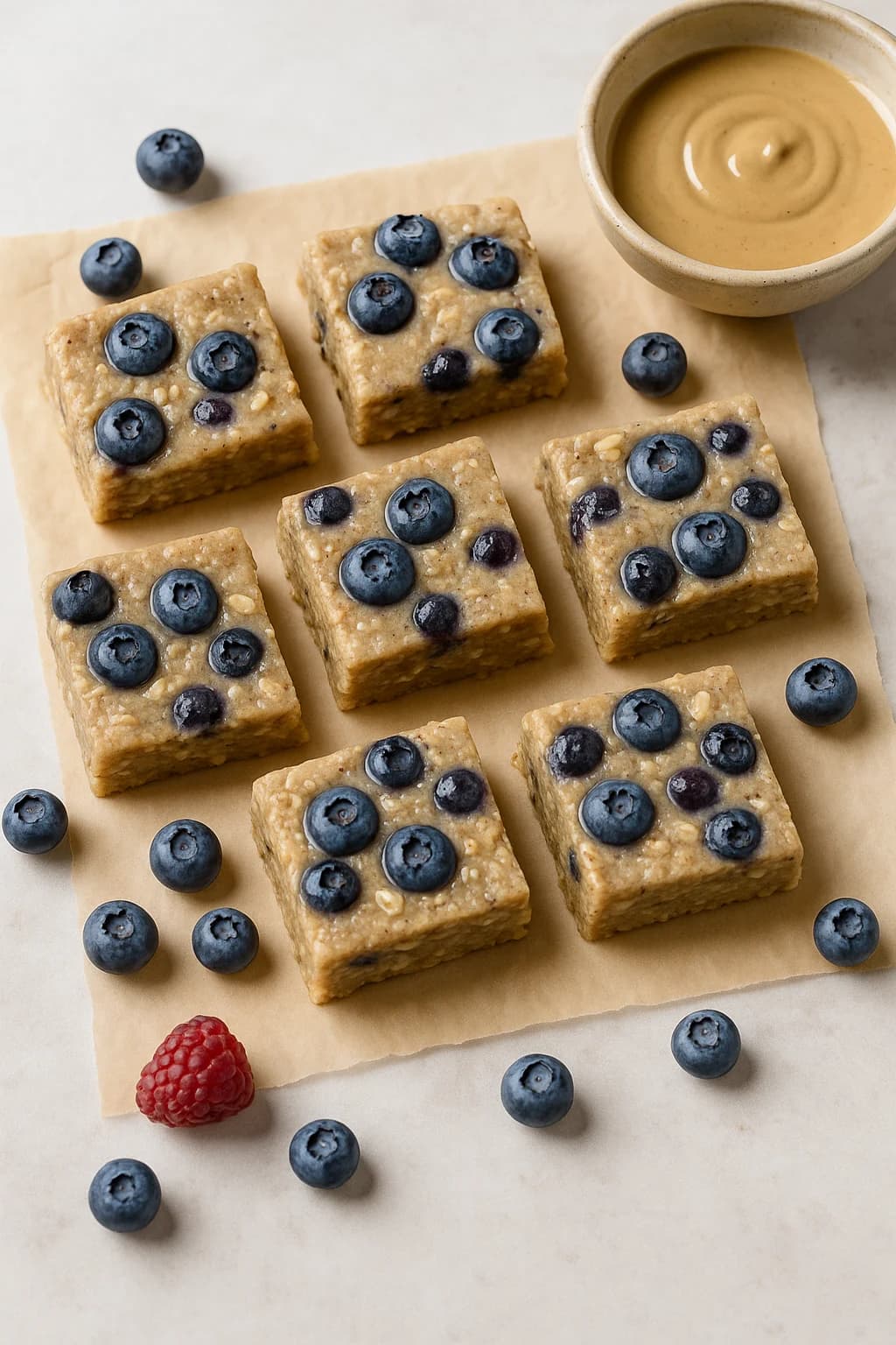 High Protein/Anti-Inflammatory:  Blueberry Tahini Protein Bars